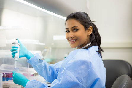 Laboratory technician working in lab