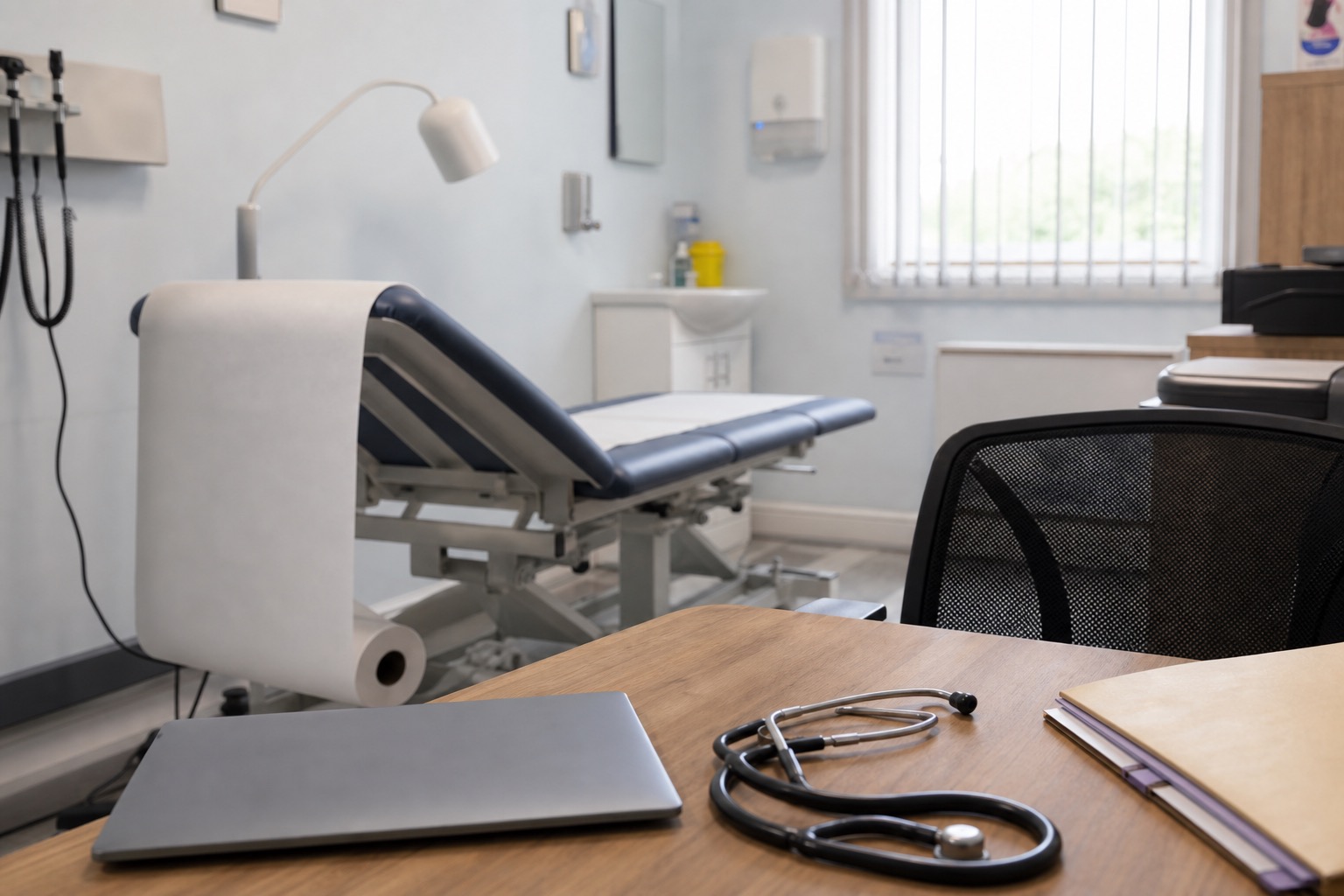 Calm consulting room prepared for patients